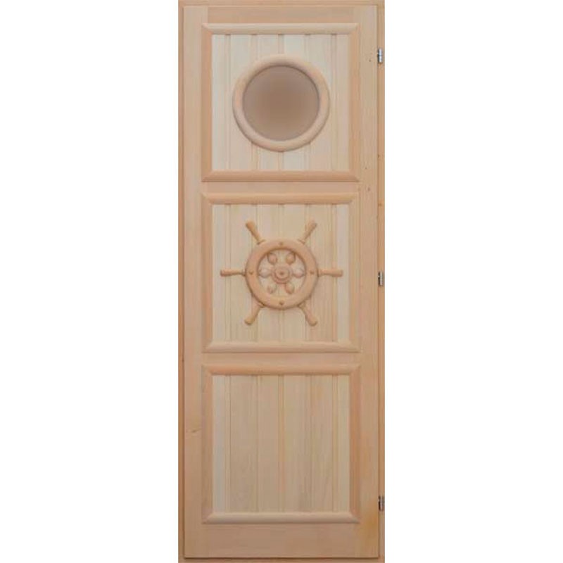 Дверь для бани «Штурвал» с иллюминатором DoorWood